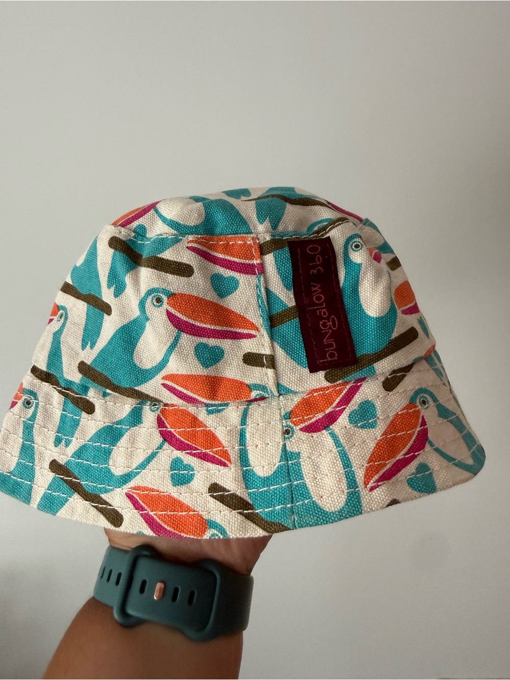 Bungalow 360‎ Kids Teal & Orange Toucan Bucket Hat 100% cotton
